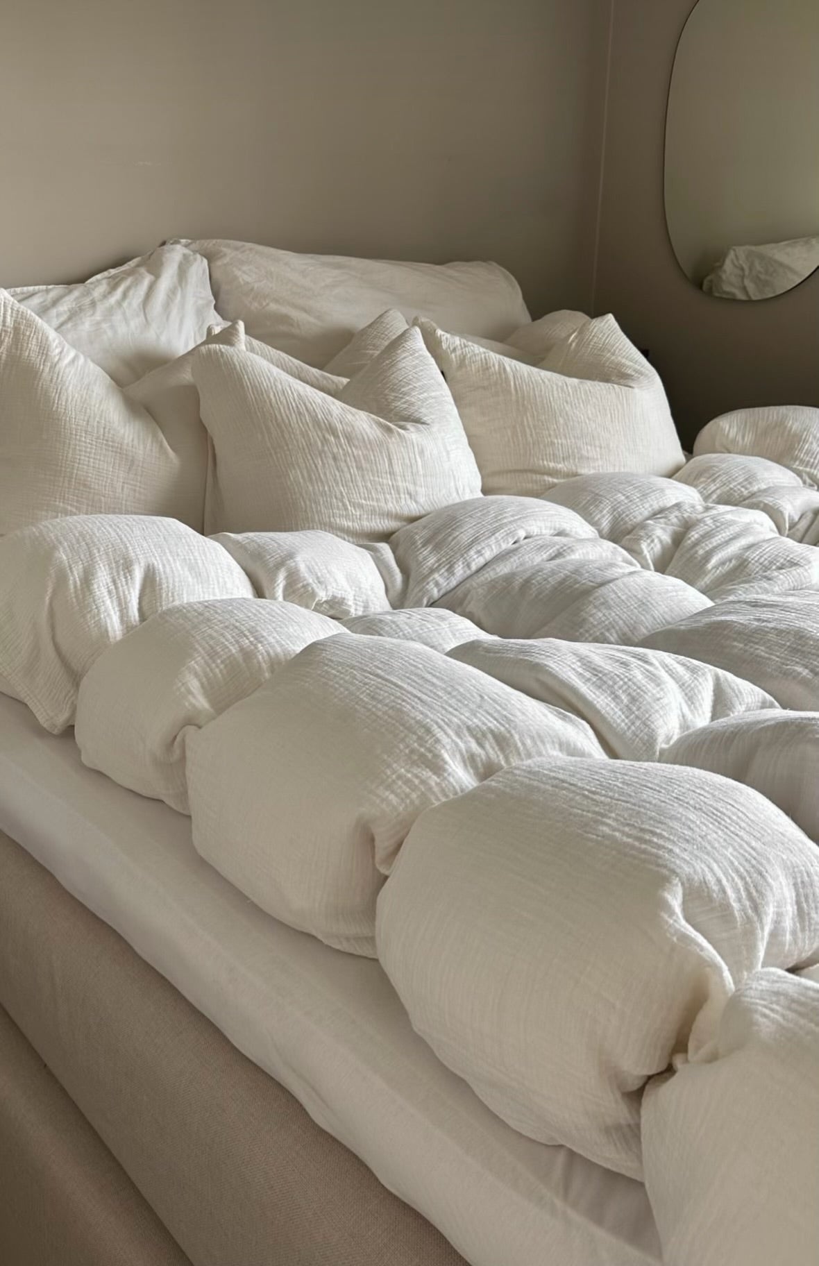 Musselin Bettwäsche Weiß 135x200 + 80x80 cm 2teilig Bellevue Home